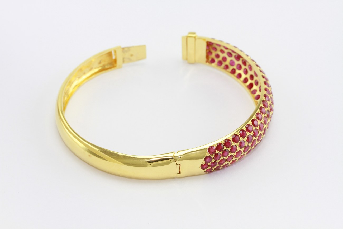 กำไลทองคำพลอยแดง-10