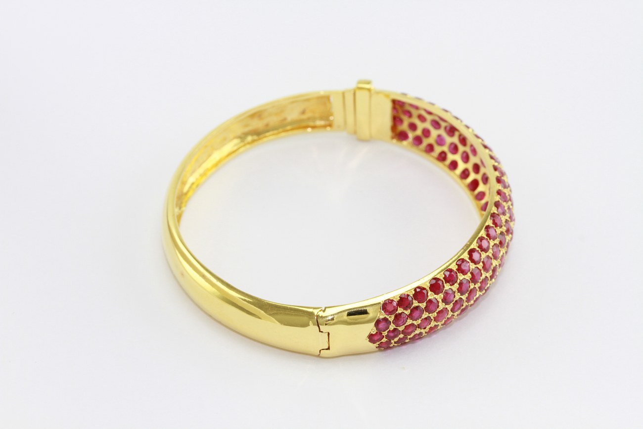 กำไลทองคำพลอยแดง-8