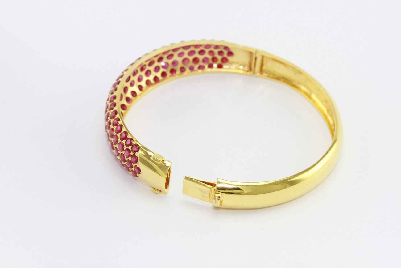 กำไลทองคำพลอยแดง-9