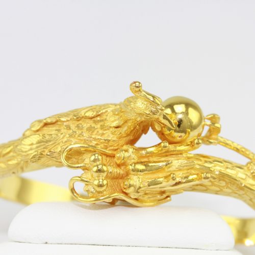 กำไลทองคำหงส์คู่มังกร