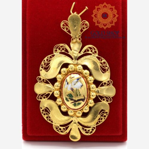 จี้ทองคำลงยา นกกระเรียน