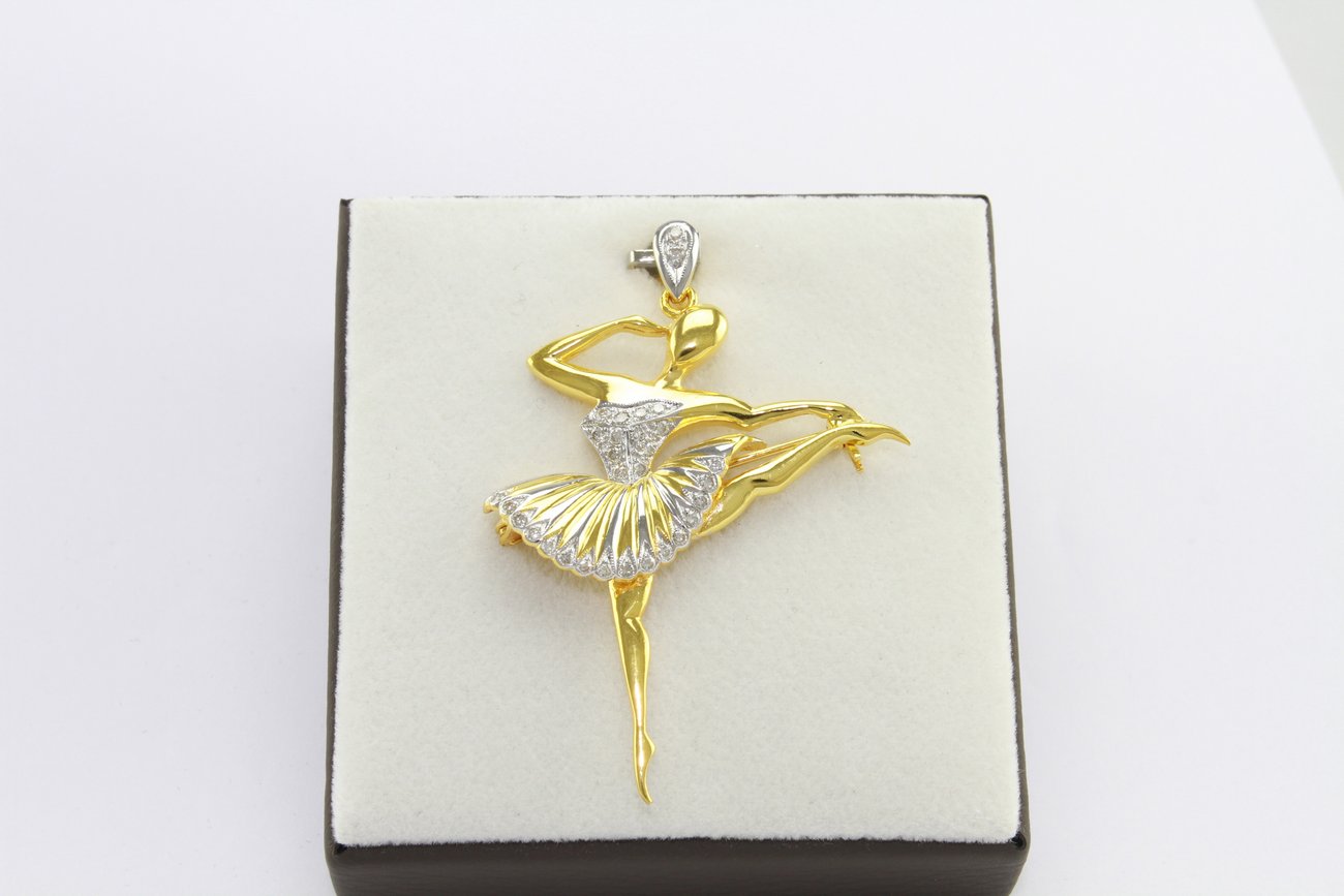 จี้เพชรบัลเล่ต์พร้อมเข็มกลัด-1